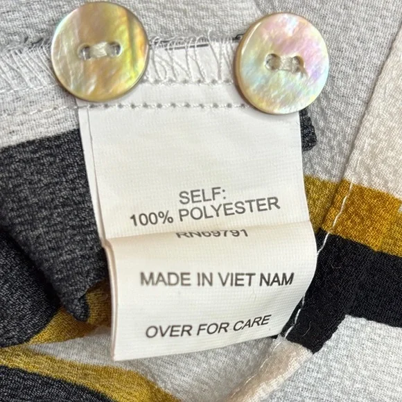 Fig and Flower Anthropologie Boho Mix Print Floral Striped Peasant Blouse Size L - Picture 9 of 10